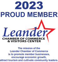 800 Front adhesive stickers for Leander Chamber of Commerce